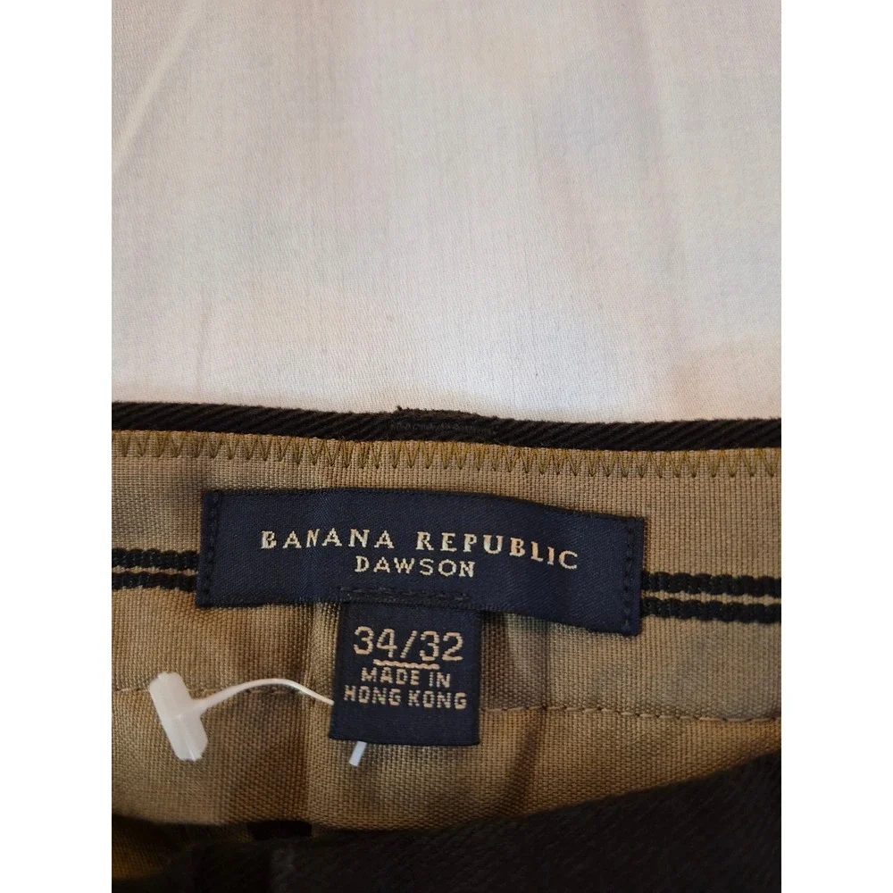Banana Republic Dawson Mens Chinos Pants 36x31 Dark Brown Cotton Straight Leg